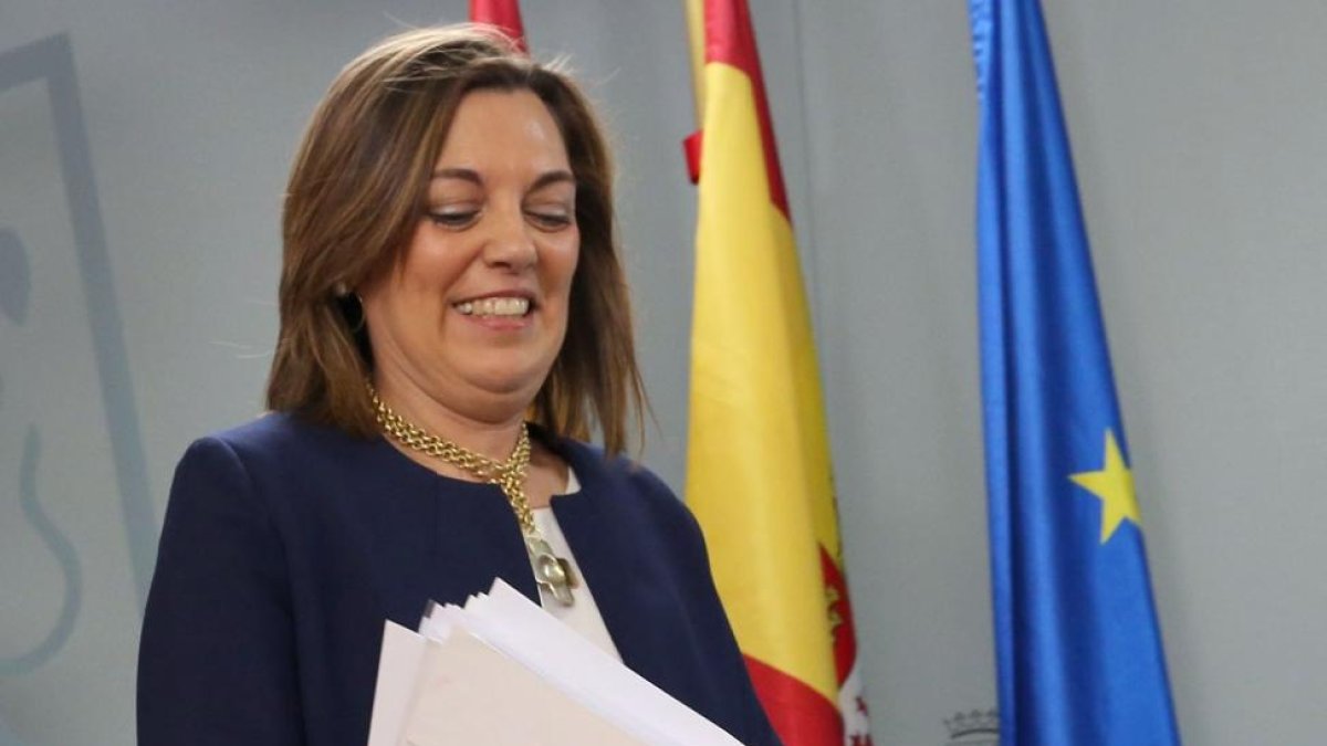 La consejera de Agricultura y portavoz de la Junta, Milagros Marcos, durante la rueda de prensa posterior al Consejo de Gobierno de Castilla y León-ICAL