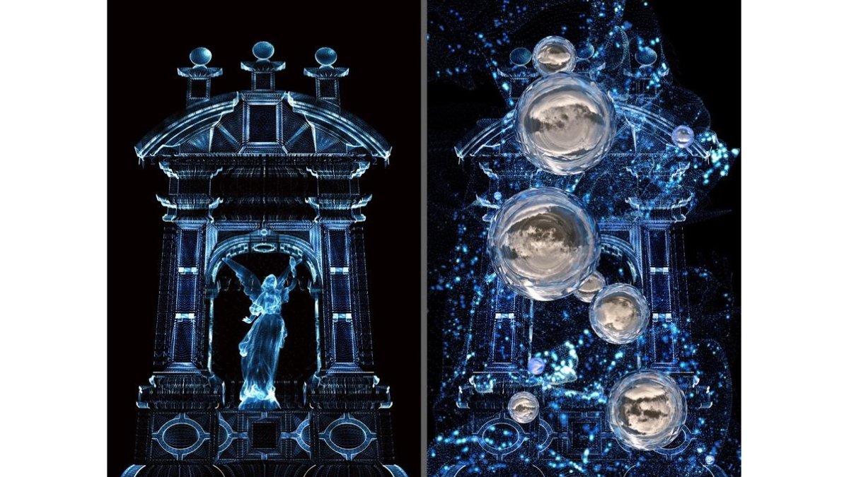 Obras de la serie 'Cielo errante', de Marina Núñez.