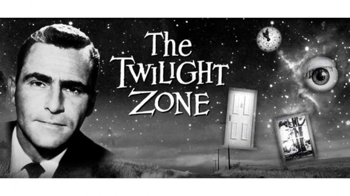 Cartel promocional de la serie Twilight zone, con su creador, Rod Serling.-PERIODICO