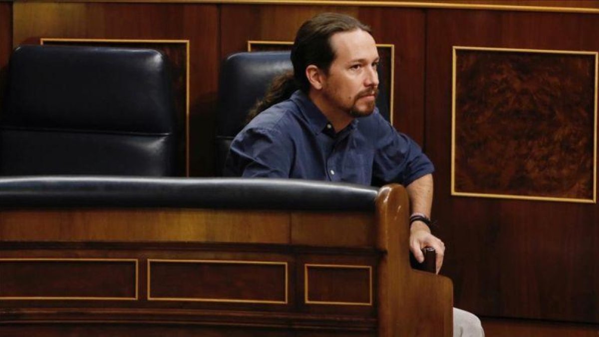 Pablo Iglesias, el pasado jueves en el Congreso de los Diputados.-JUAN MANUEL PRATS