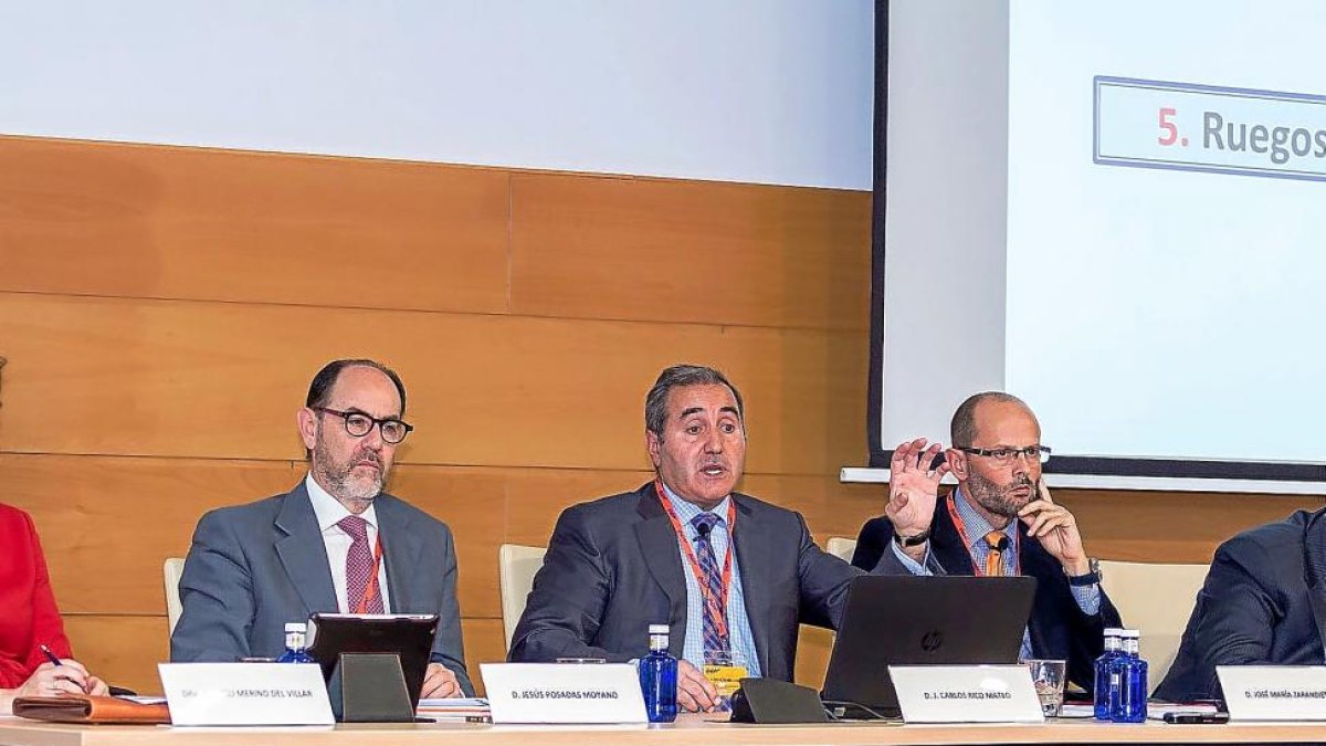 El presidente de Acor, Carlos Rico, en un momento de la Asamble General de Delegados en Olmedo.-E.M.
