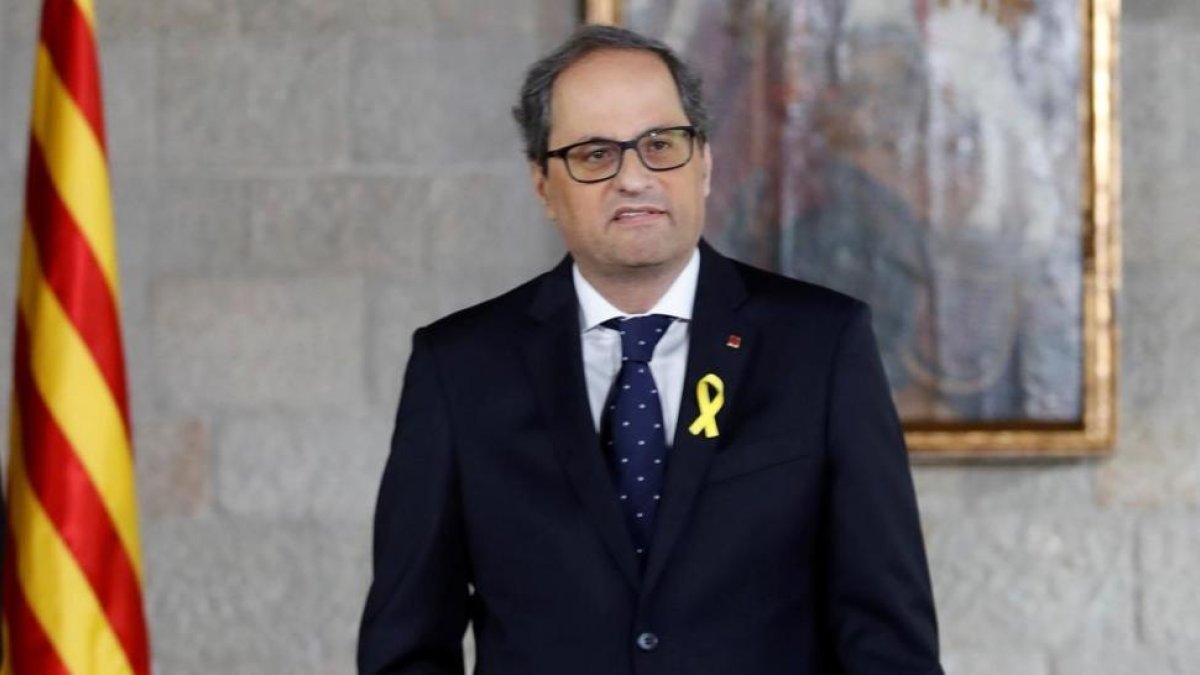 Quim Torra, durante el acto de toma de posesión como president.-/ ALBERTO ESTÉVEZ (EFE / POOL)