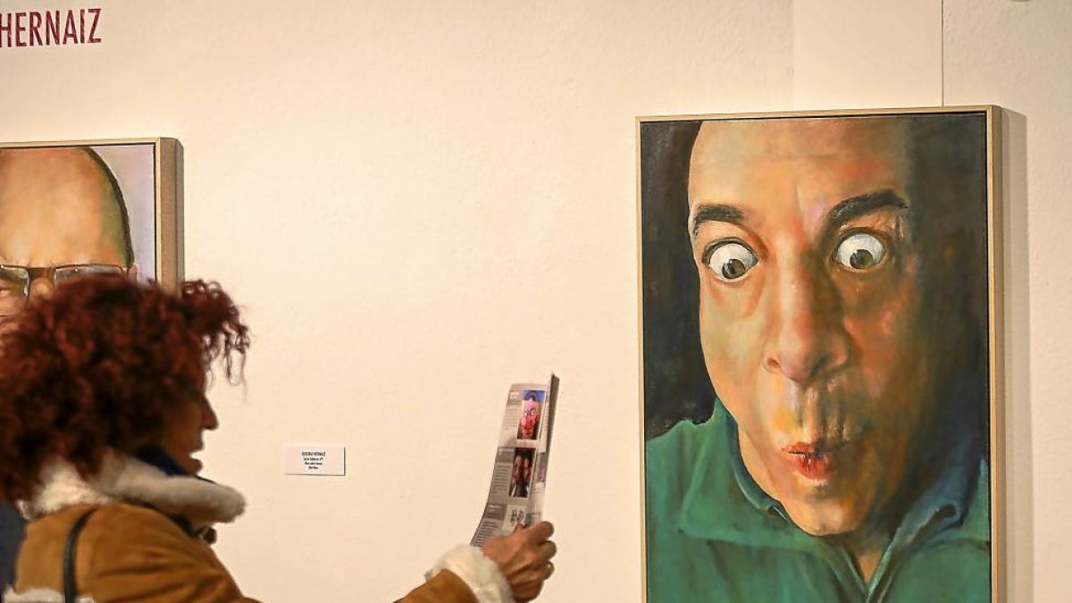 Uno de los cuadros que componen la exposición ‘Rostros’ del colectivo ‘Simancas Villa del Arte’.-ICAL