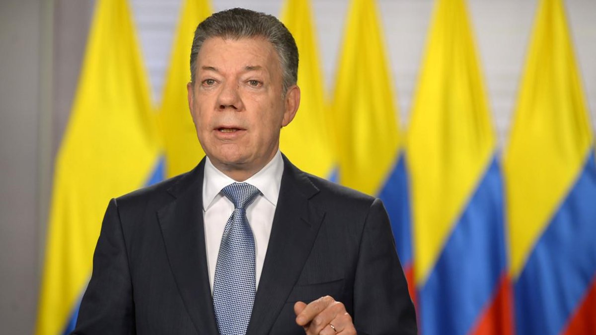 Juan Manuel Santos, en un mensaje a la nación.-HANDOUT (REUTERS)