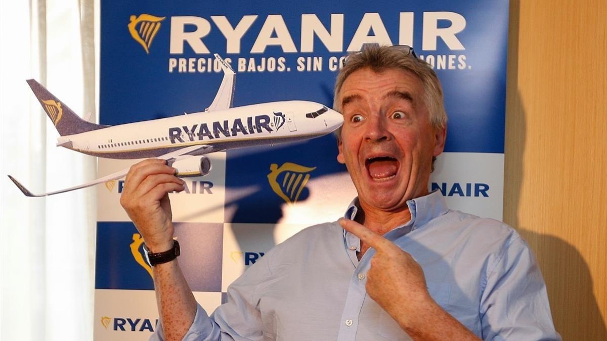 El presidente de la compañía Ryanair, Michael OLeary,. /-DAVID CASTRO