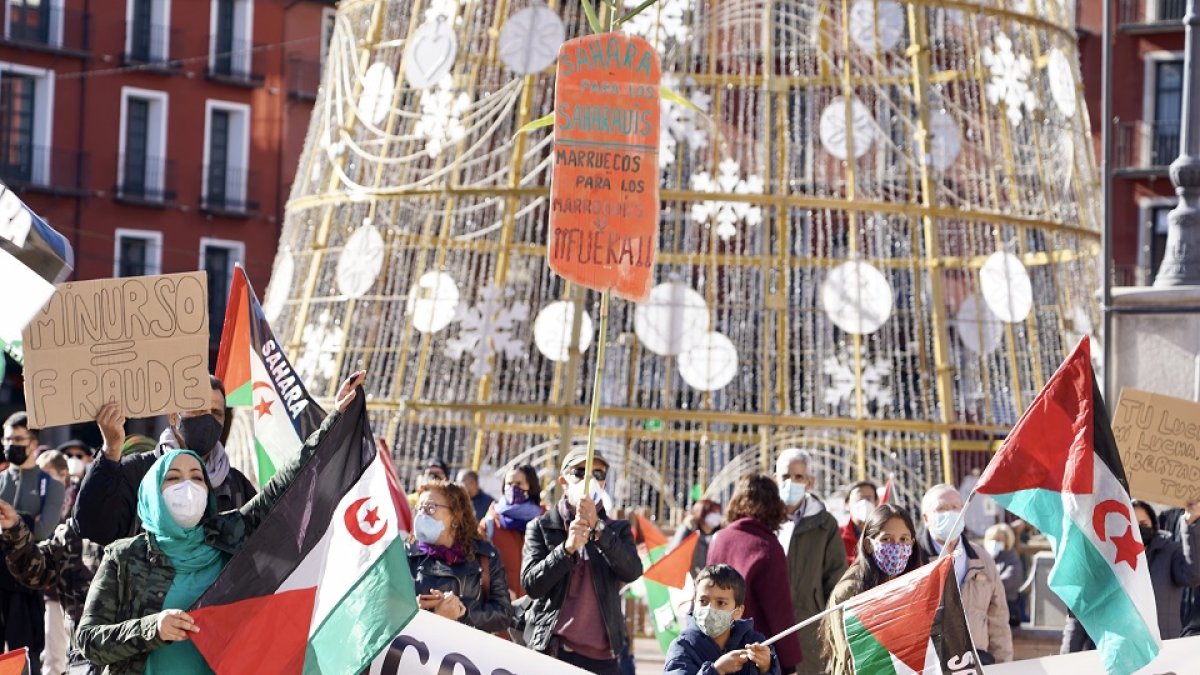 Concentración en contra de la ruptura del alto el fuego y la violación de derechos en el Sahara occidental.- ICAL