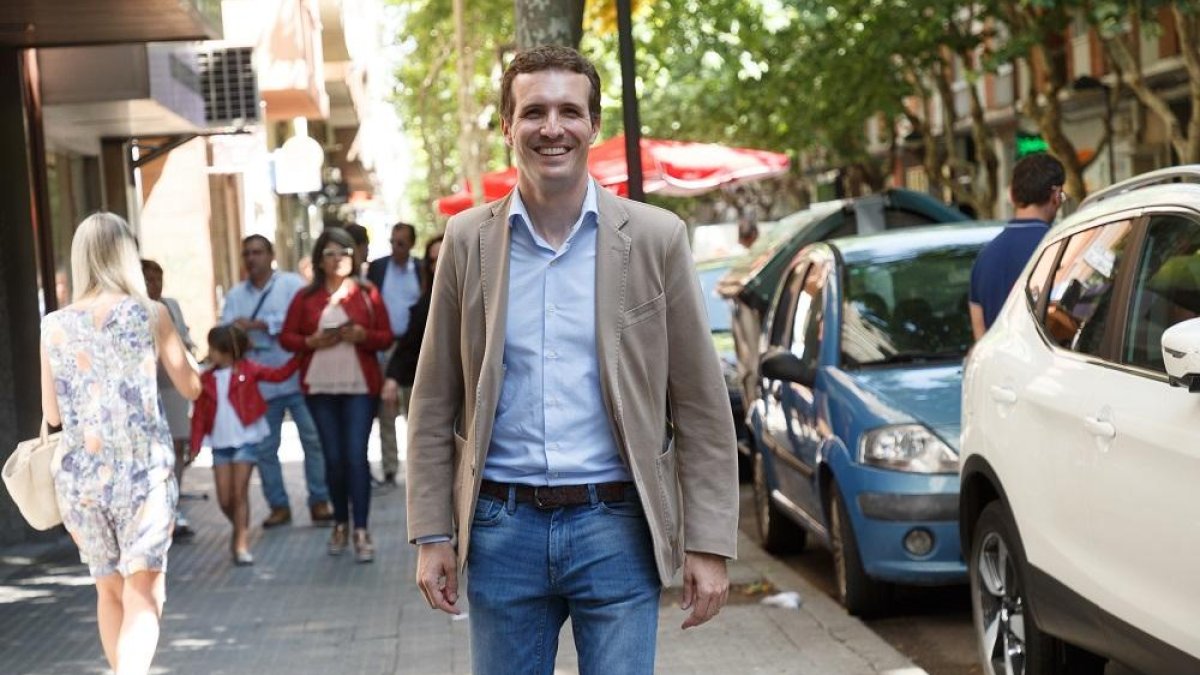 El líder del PP, Pablo Casado.-ICAL