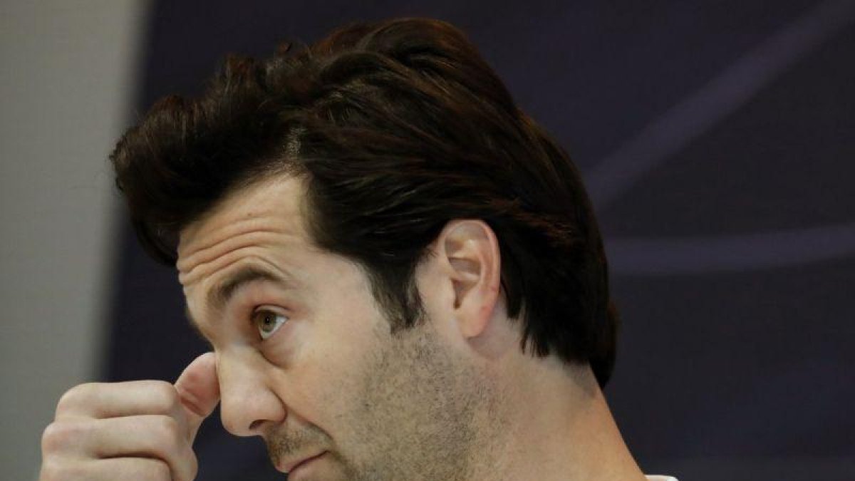 Santiago Solari, técnico del Madrid, en rueda de prensa.-EFE