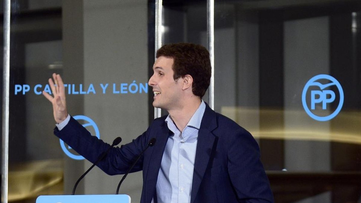 El vicesecretario de Comunicación del Partido Popular y cabeza de lista por Ávila, Pablo Casado.-ICAL