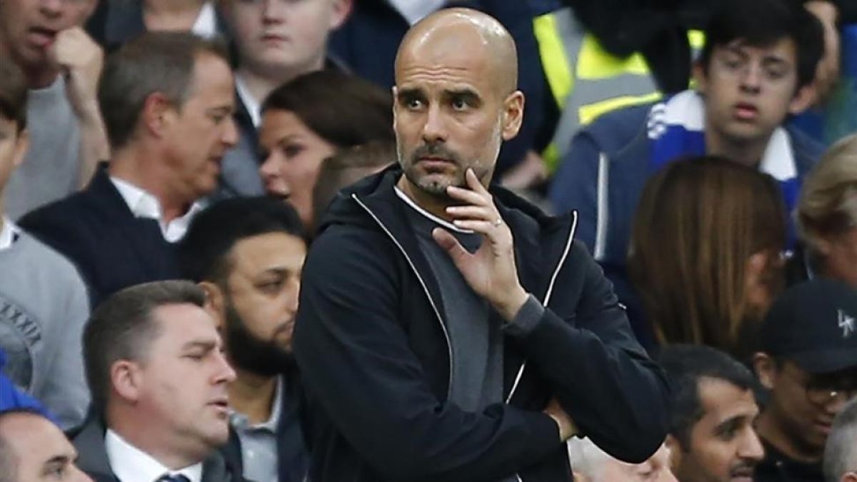 Pep Guardiola, técnico del City.-IAN KINGTON