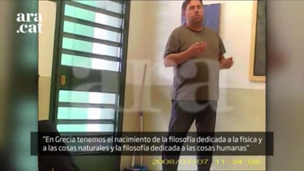 Captura del video difundido de Oriol Junqueras en la prisión de Estremera-ARA.CAT