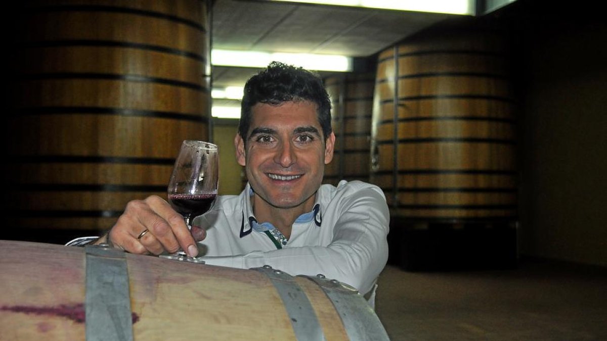 Francisco MartínSan Juan, director técnico de las bodegas del grupo PradoRey, en la sala de barricas de la elaboradora ribereña.-I. M.