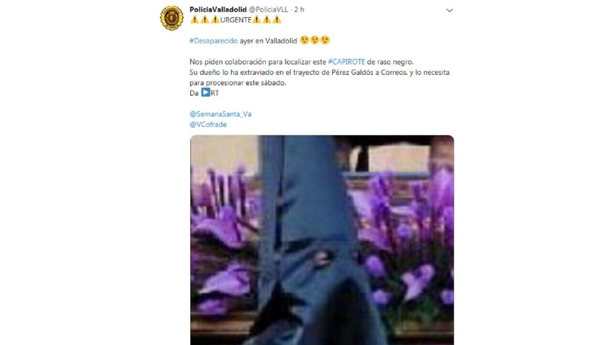 Tuit de la Policía de Valladolid-TWITTER