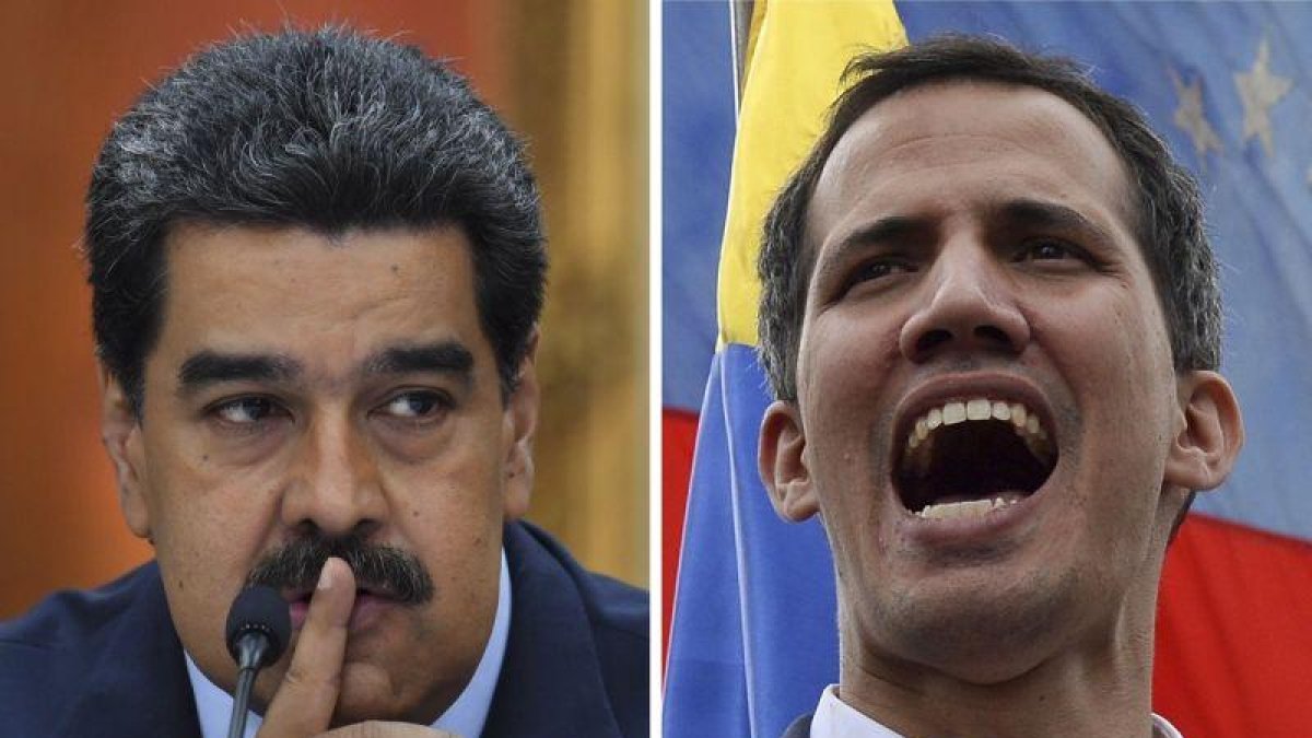 Nicolás Maduro y Juan Guaidó en la disputa por el poder en Venezuela.-AFP