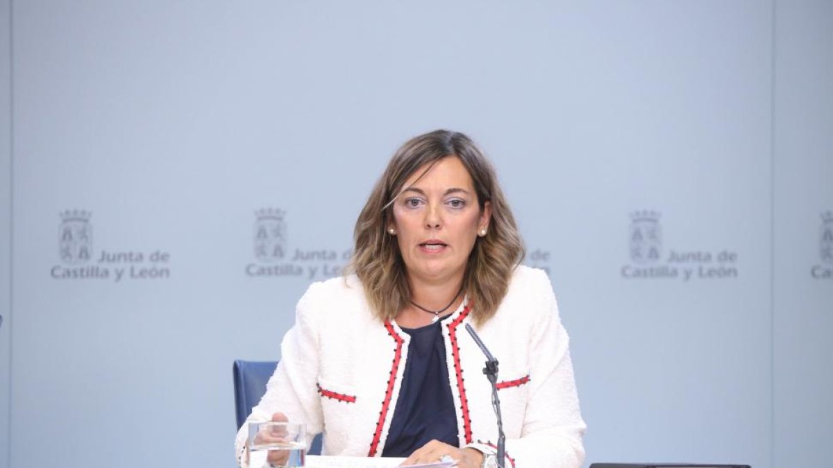 La consejera de Agricultura y Ganadería y portavoz de la Junta de Castilla y León, Milagros Marcos, comparece en la rueda de prensa posterior al Consejo de Gobierno-ICAL