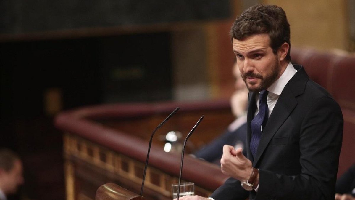 El presidente del PP, Pablo Casado.-EUROPA PRESS