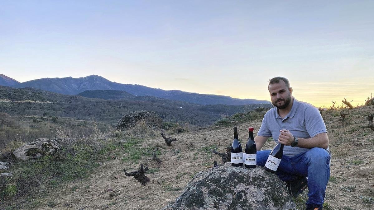 Juan Antonio en uno de sus viñedos en Burgohondo.-A. GARCÍA