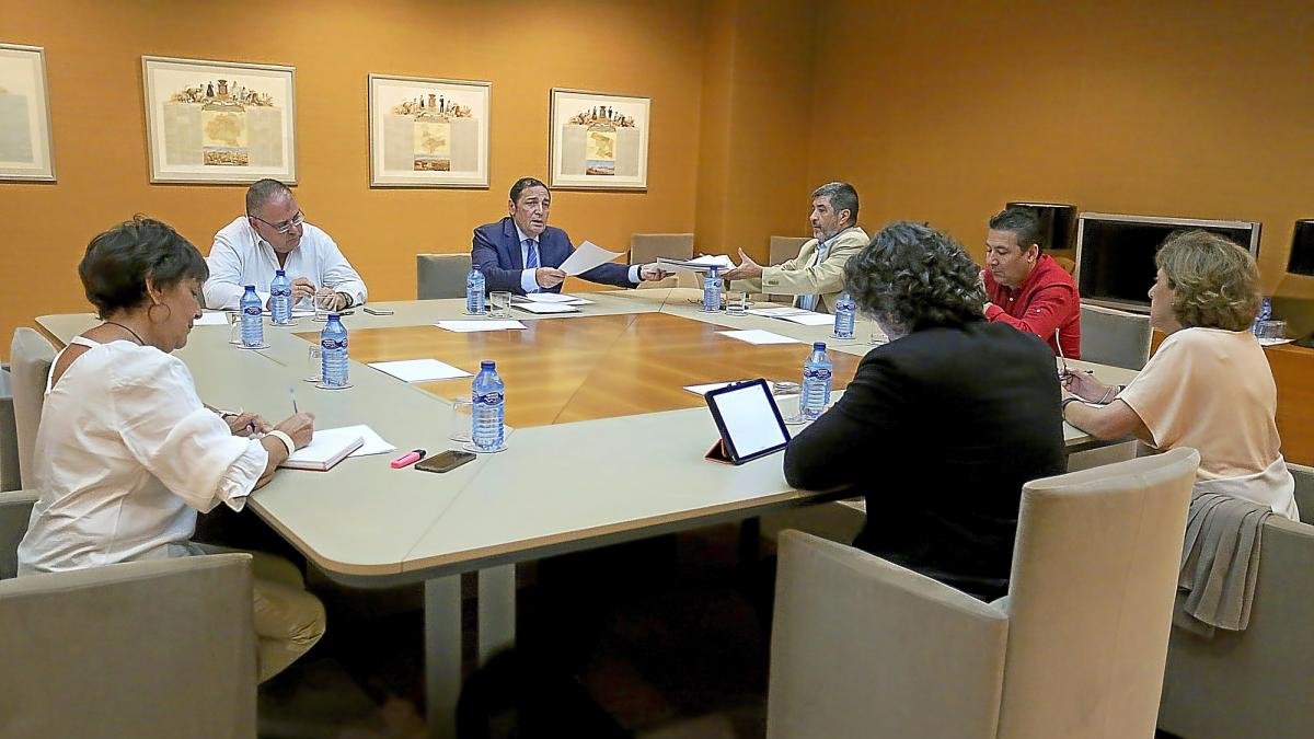 El consejero de Sanidad, Sáez Aguado, se reúne con los grupos parlamentarios de las Cortes por la huelga de médicos.-ICAL