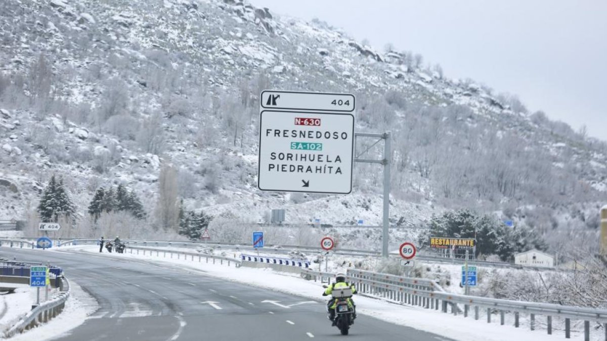 Nieve a la altura Béjar.-DAVID ARRANZ / ICAL