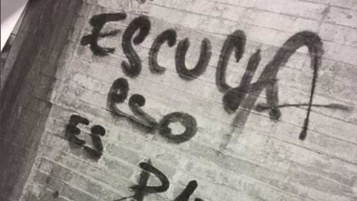 Pintada en uno de los muros del Museo de la Ciencia de Valladolid. - EM