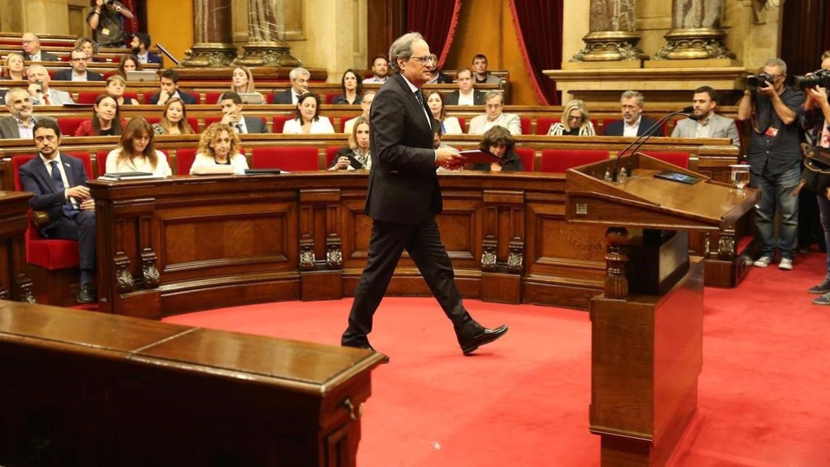 Torra, hoy, en el Parlament-ELISENDA PONS