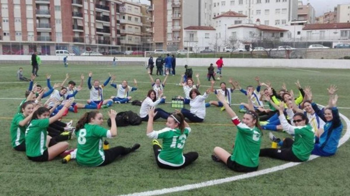 Una imagen que recoge la protesta de las jugadoras del Atlétic de Masnou-TWITTER
