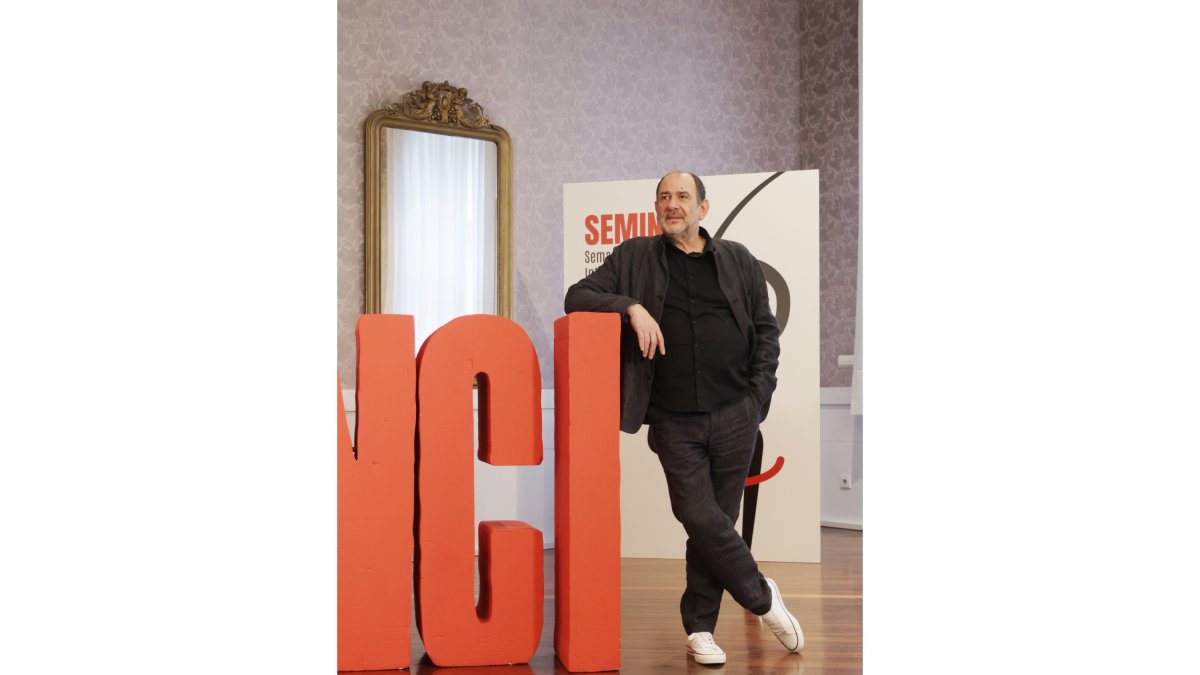 El actor Karra Elejalde en la presentación de 'Vasil', de Avelina Prat, en la cuarta jornada de la 67ª Semana Internacional de Cine de Valladolid. -ICAL