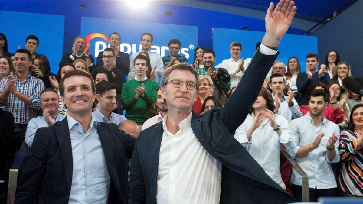 Casado y Núñez Feijóo, este domingo.-EFE / SALVADOR SAS