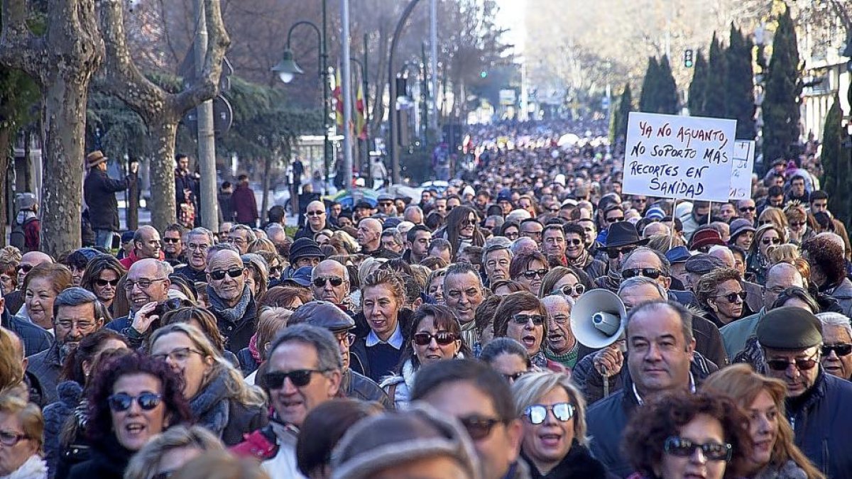 Imagen de la manifestación celebrada ayer en Salamanca.-ICAL