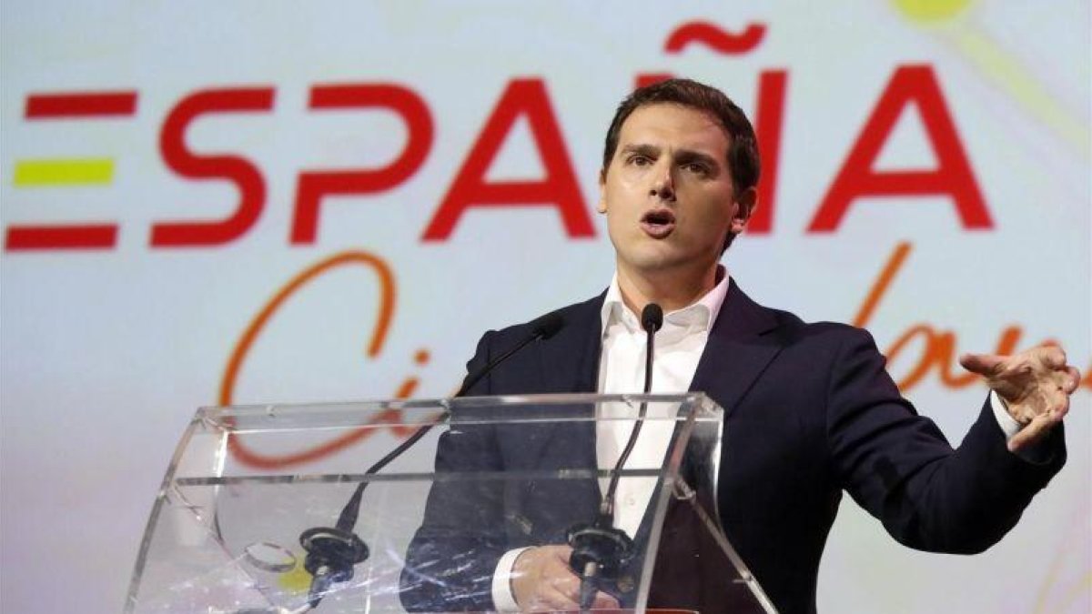 El líder de Ciudadanos, Albert Rivera, durante la presentación de la plataforma ESPAÑA Ciudadana.-J.J. GUILLEN (EFE)