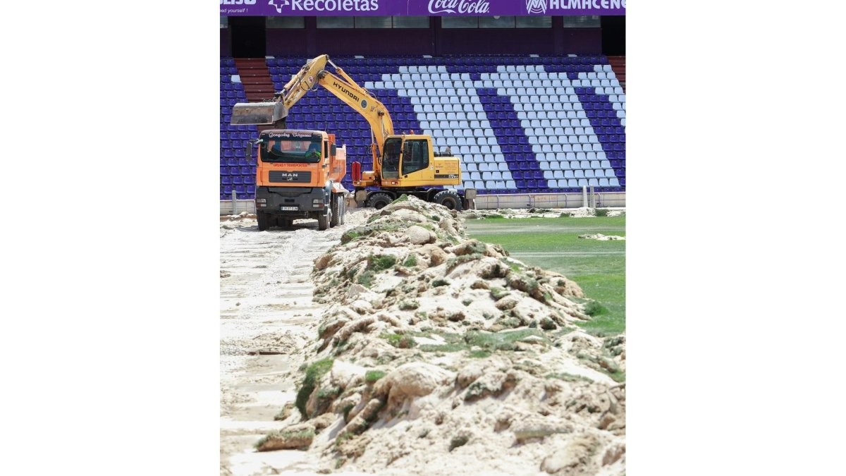Aspecto de las obras en el estadio José Zorrilla durante esta semana.-J.M. LOSTAU
