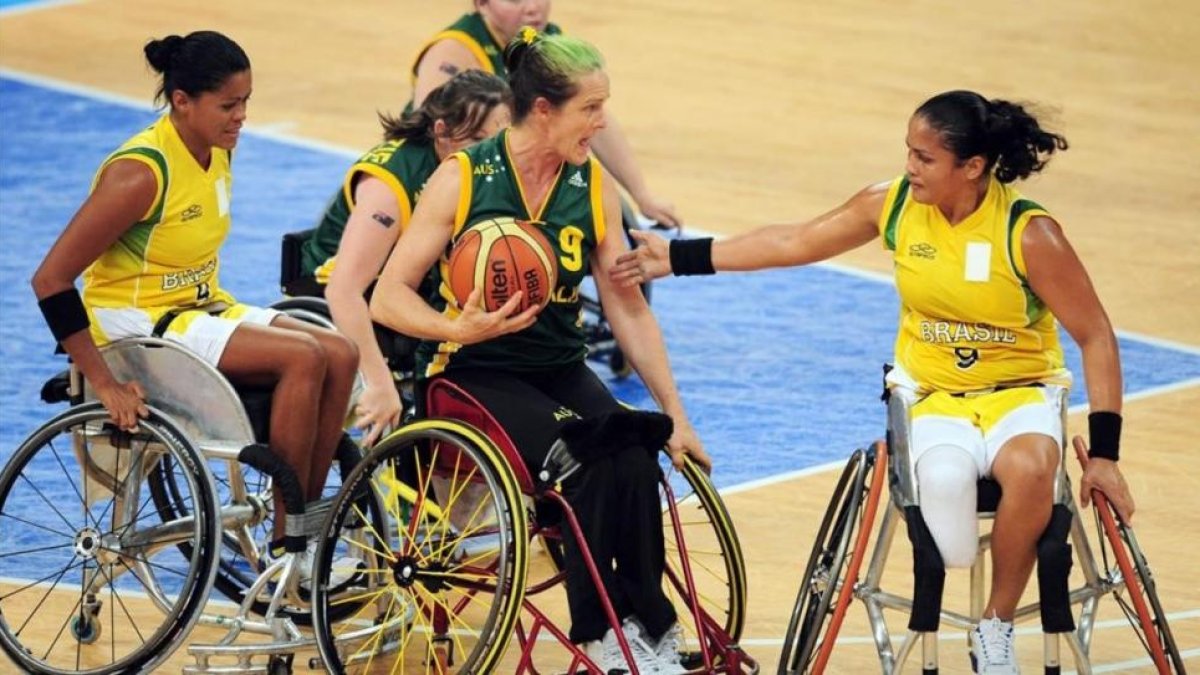 Liesl Tesch, durante la competición olímpica en 2008.-AFP / FREDERIC J BROWN