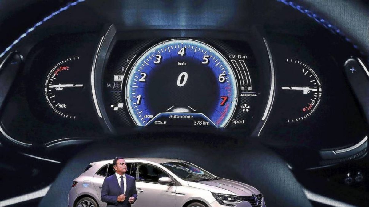 El presidente de Renault, Carlos Ghosn en la presentación del Megane.-