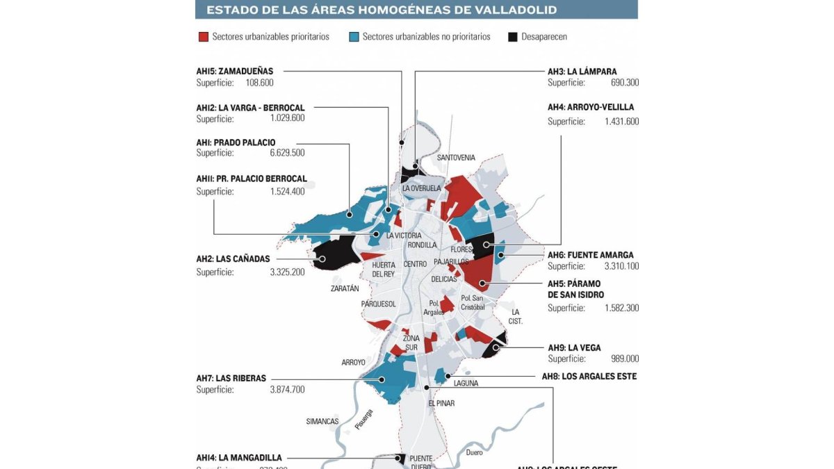 Estado de las áreas homogéneas de Valladolid-El Mundo de Castilla y León