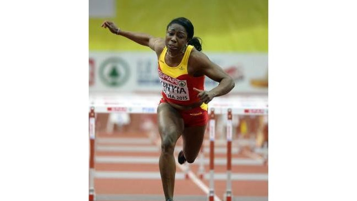 La atleta española Josephine Onyia, el pasado mes de marzo. en los Europeos de Atletismo celebrados en Praga ( República Checa).-Foto: EFE/ F.S.