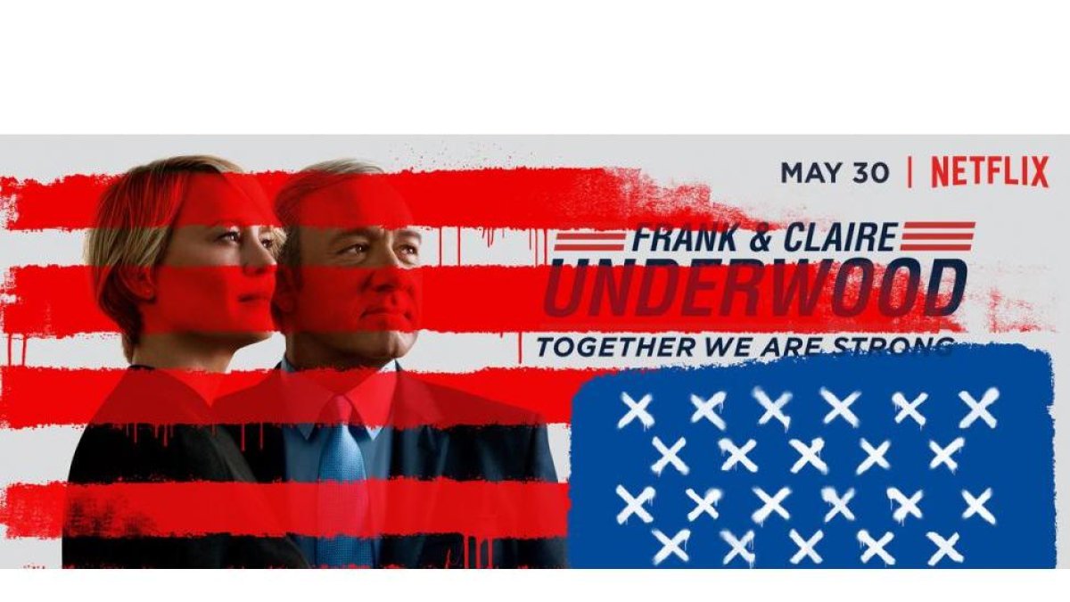 Imagen promocional de la serie de Netflix 'House of cards', uno de los iconos de la plataforma de televisión estadounidense.-