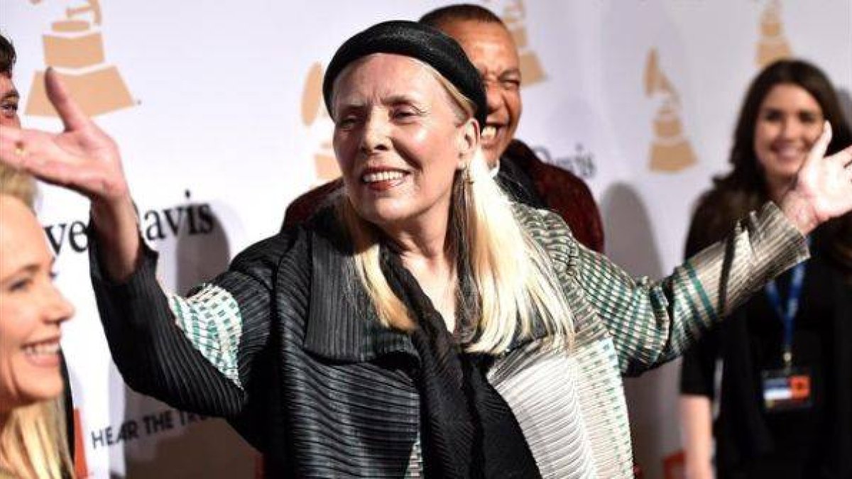 Joni Mitchell, el 7 de febrero del 2015, en la gala pre-Grammy en Los Ángeles.-Foto: AP / JOHN SHEARER