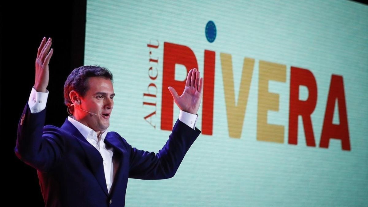 Albert Rivera  durante el acto de presentacion de su candidatura a la Presidencia del Gobierno tras imponerse ayer en el proceso de primarias .-EFE