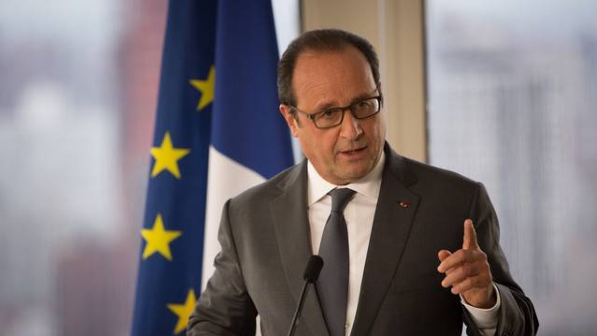 François Hollande, durante una rueda de prensa sobre Siria, el lunes en Nueva York.-AP / KEVIN HAGEN