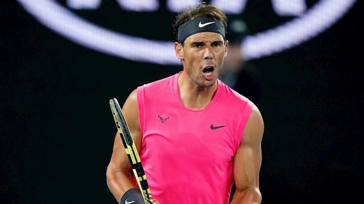 Rafael Nadal, durante su partido ante Delbonis.-EFE / EPA / SCOTT BARBOUR AUSTRALIA AND NEW ZEALAND OUT
