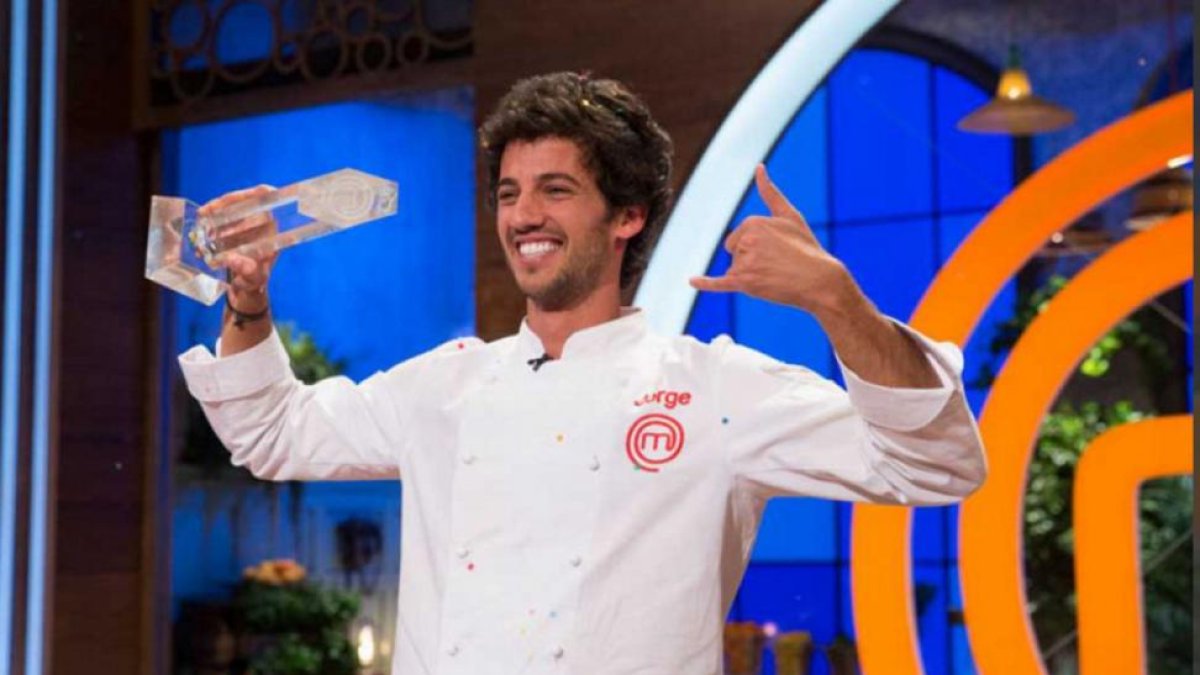 Jorge celebra su victoria en 'Masterchef 5'.-RTVE