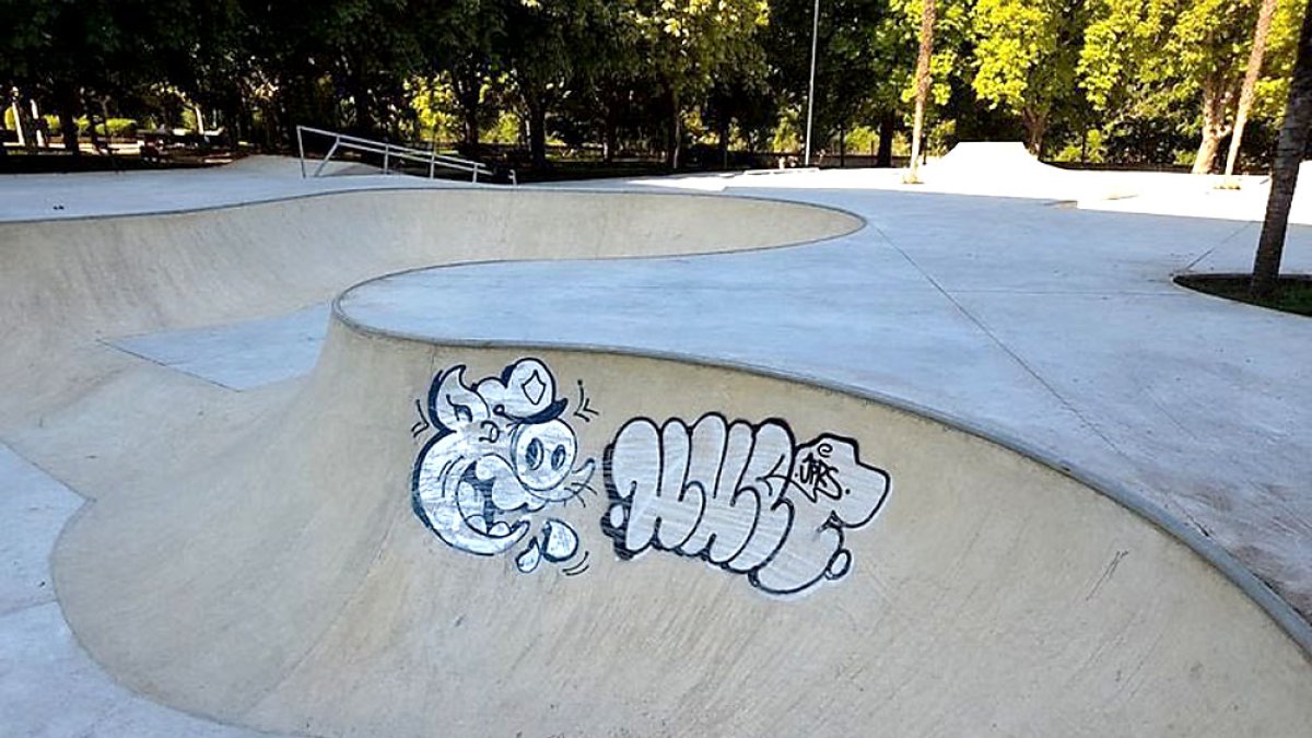 Grafiti en el 'Skate Park' de Las Moreras. E. M.