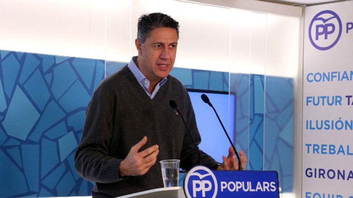 El coordinador general del PPC, Xavier García Albiol, este lunes en la sede del partido.-ACN / MARIA BELMEZ