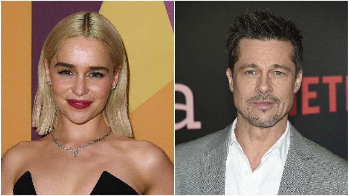 Montaje fotográfico de Emilia Clarke (izquierda) y Brad Pitt (derecha).-EL PERIÓDICO