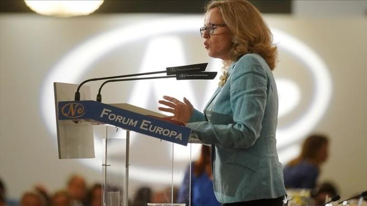 Nadia Calviño, ministra de Economía, en el Foro Nueva Economía.-JOSE LUIS ROCA