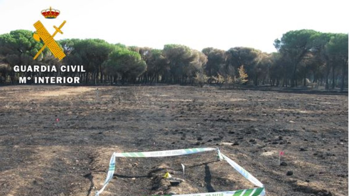 Fotografía correspondiente al punto de inicio del incendio forestal. - E.M.