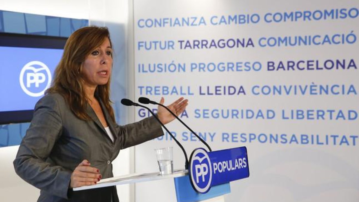Alicia Sánchez Camacho, en una rueda de prensa.-JOSEP GARCIA