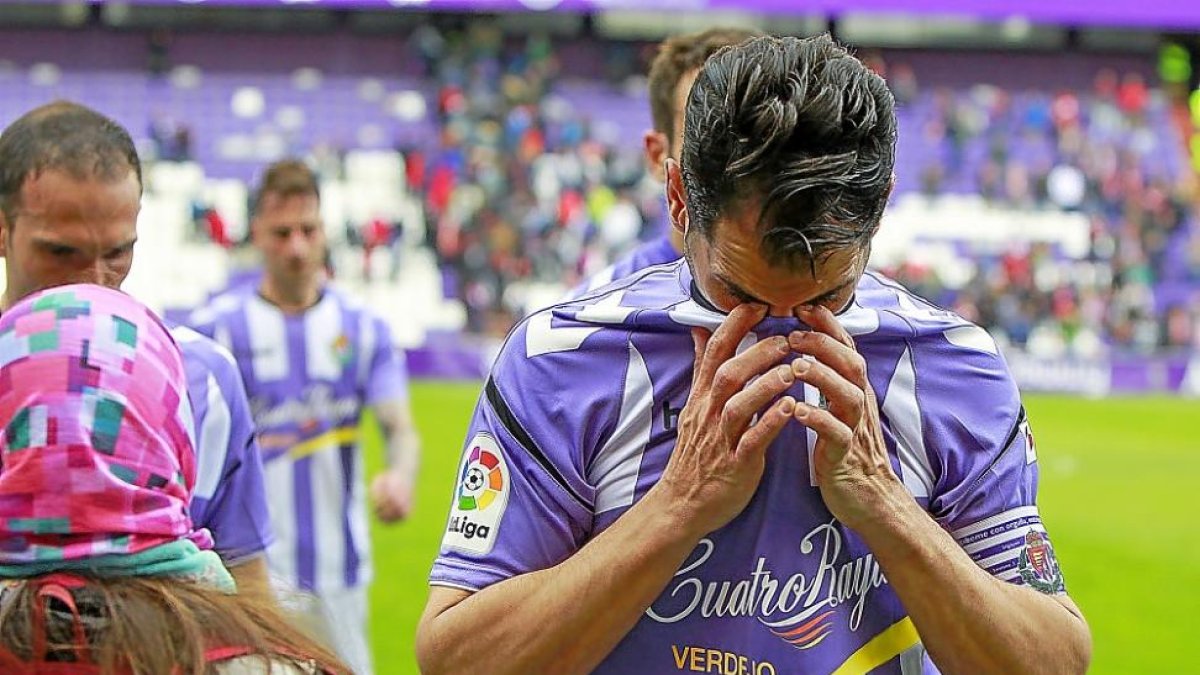 Moyano, tras perder con el Sporting.-J.M.L.