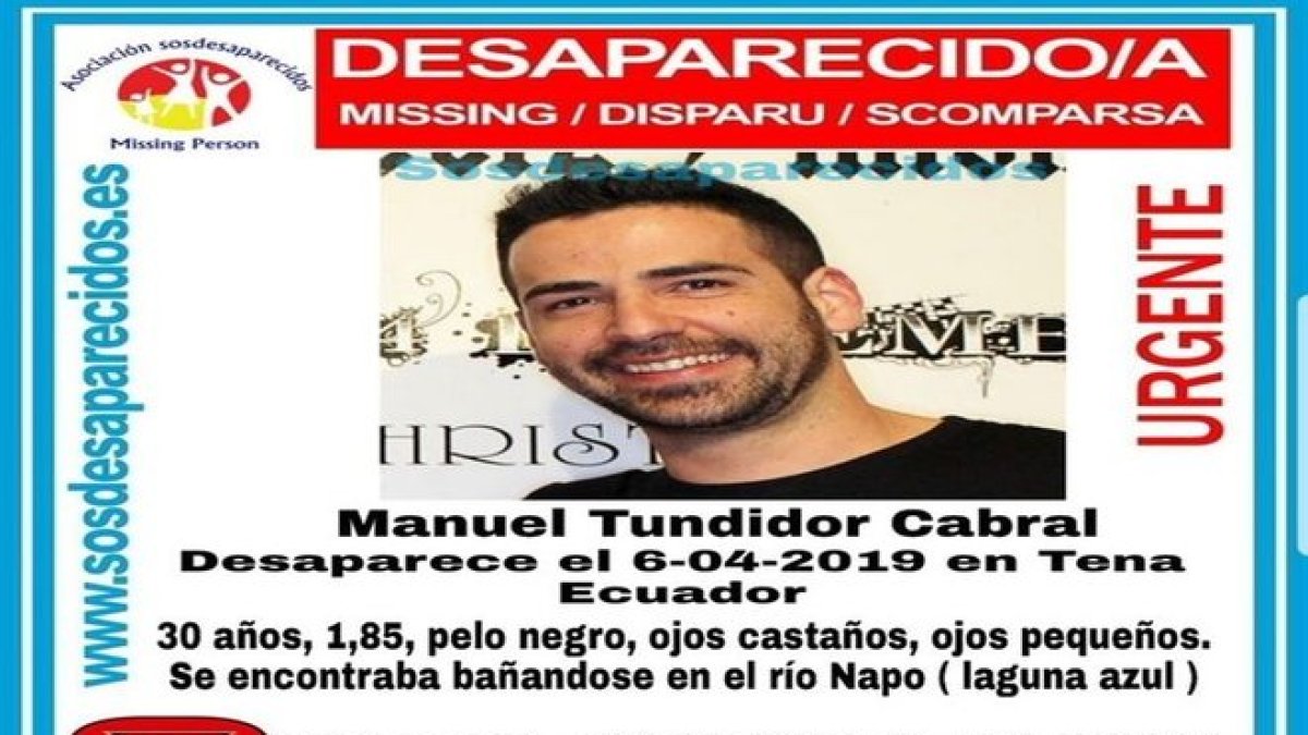 Joven español desaparecido en Ecuador.-EP