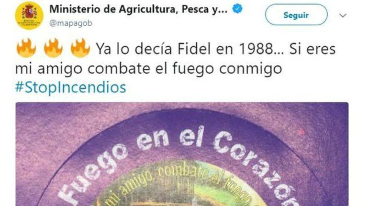 Captura del tuit del Ministerio de Agricultura, Pesca y Alimentación.-EL PERIÓDICO